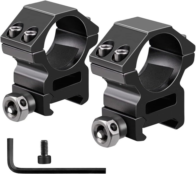LONSEL 1'' Scope Rings, 2Pcs High Profile or 2Pcs Medium Profile 1 Inch Scope Mount Rings for Picatinny Rail - Image 1